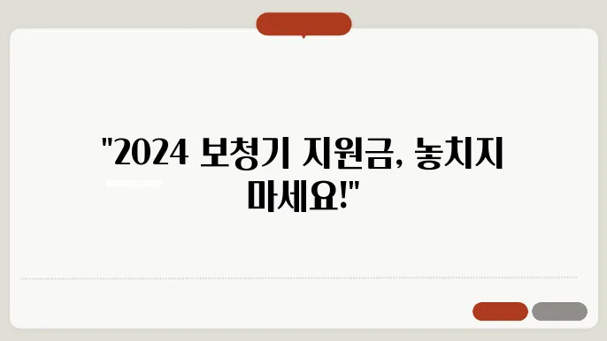 2024 보청기 지원제도 개요