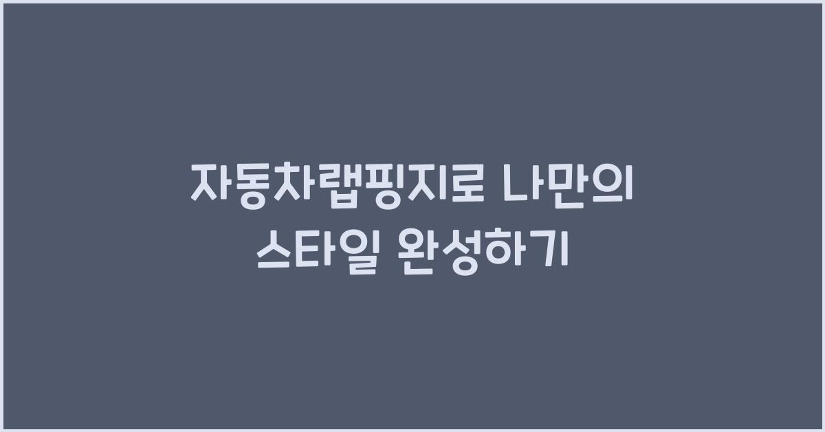 자동차랩핑지