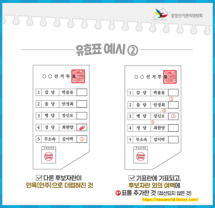 선거 무효표 확인하고 22대 국회의원 총선 투표