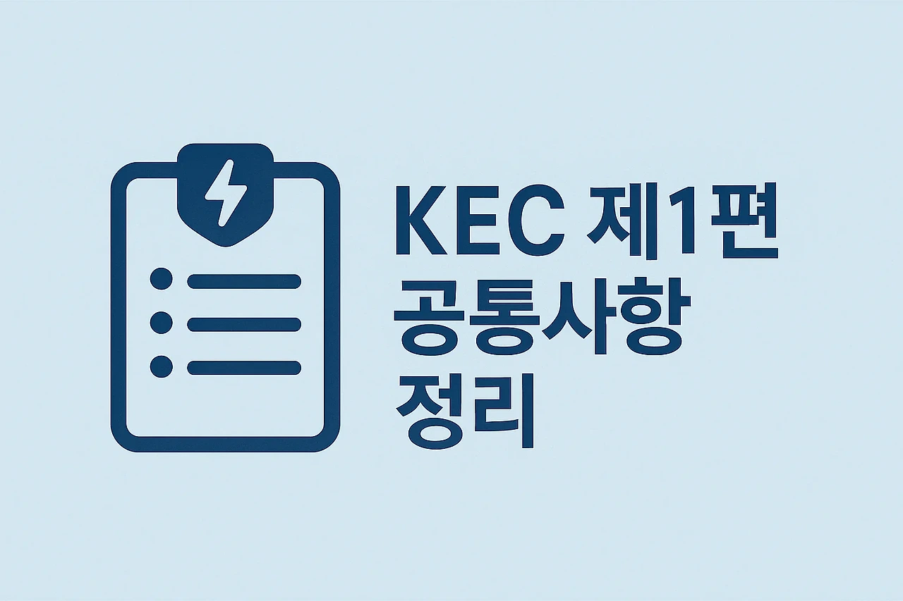 KEC 제1편 공통사항 정리