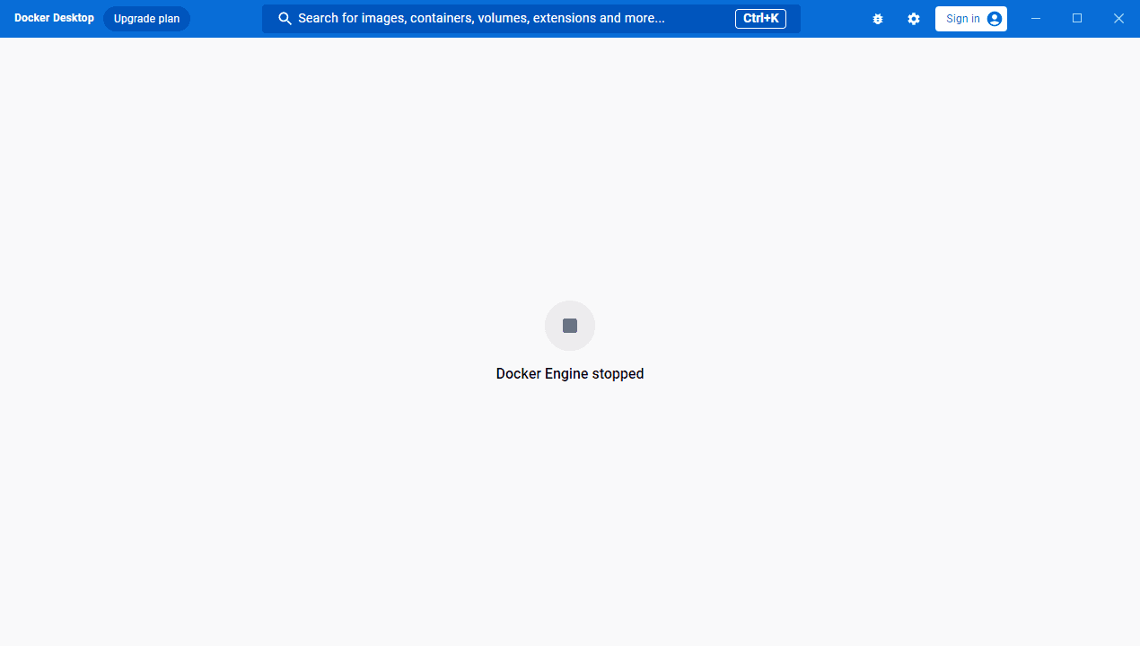 Docker Engine stopped