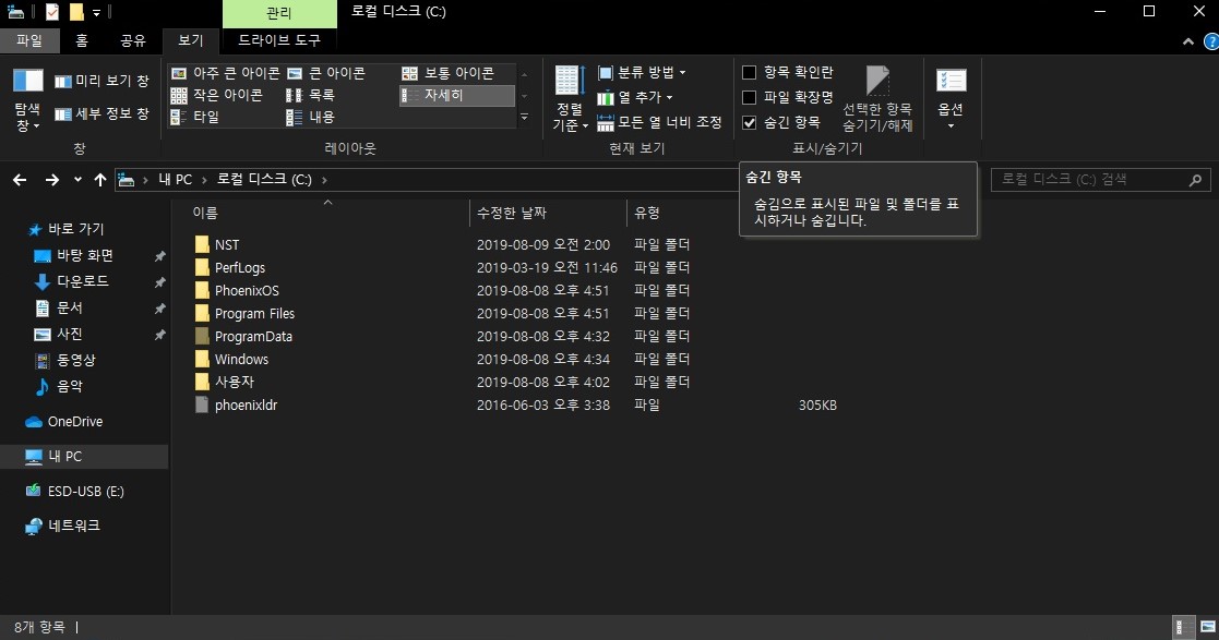 숨겨진 피닉스 부팅 파일을 발견