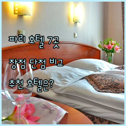 파리 호텔 7곳 특징 장점 단점 총정