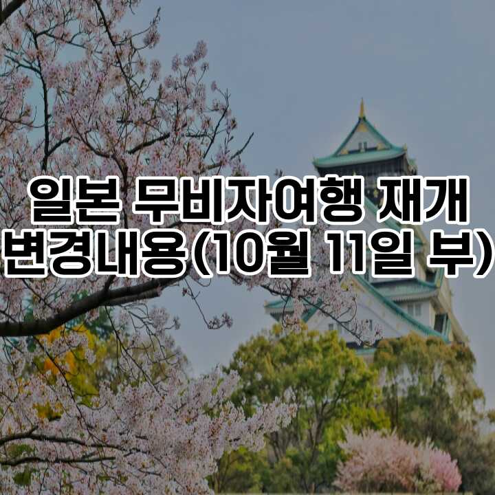  10월 11부터 일본자유여행 가능!! 일본 무비자입국 허용 관련 정보
