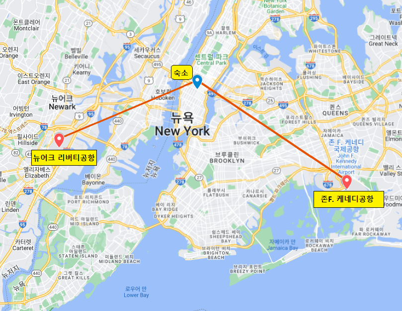 뉴어크 리버티 공항 위치