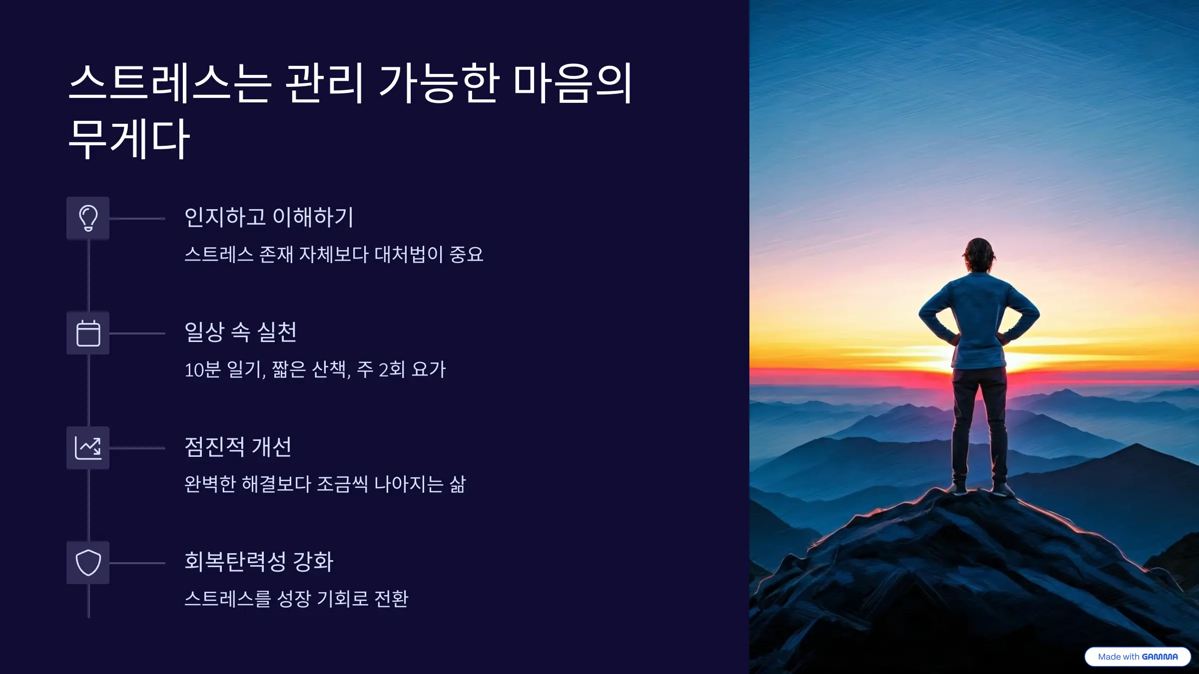 스트레스는 관리 가능한 마음의 무게다