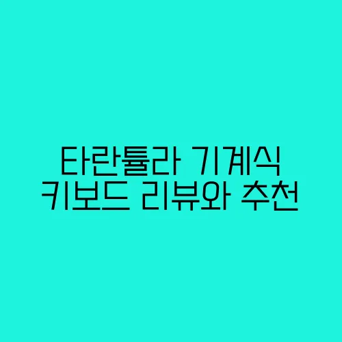 타란튤라 기계식 키보드 리뷰와 추천