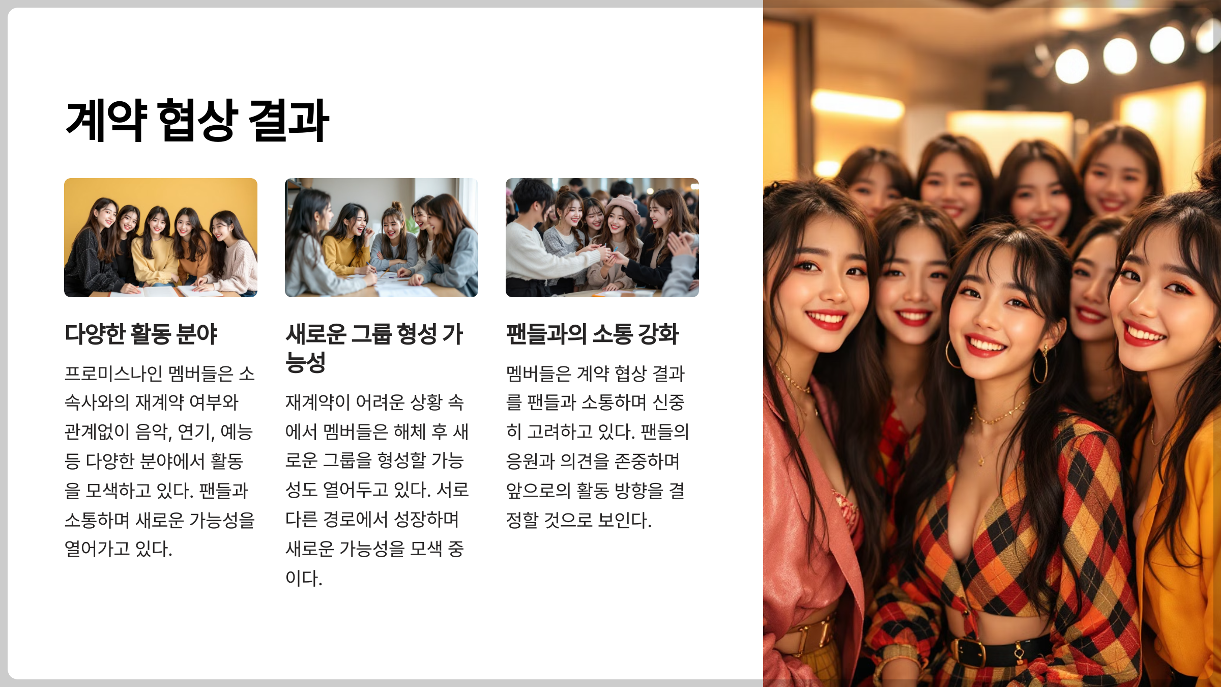 프로미스나인 계약 협상 결과