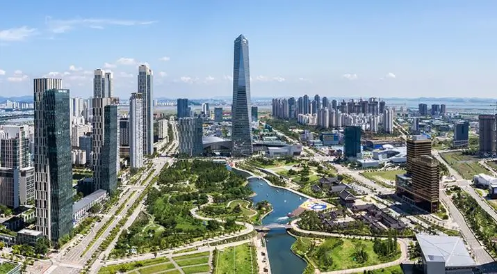 송도 센트럴파크 해수로가 펼쳐진 이미지