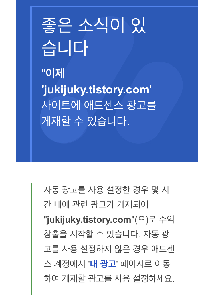  애드센스 승인 받았습니다!