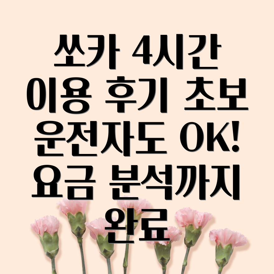 쏘카 4시간 렌탈