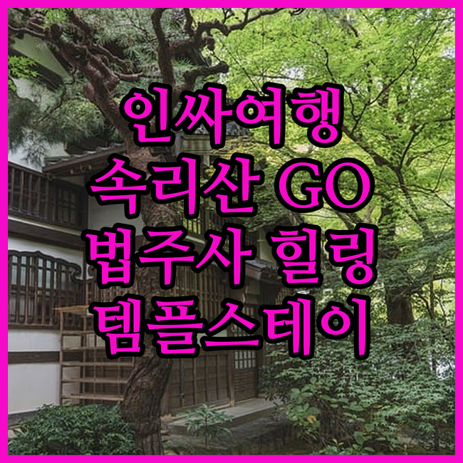 인싸 여행! 속리산 법주사 템플스테이