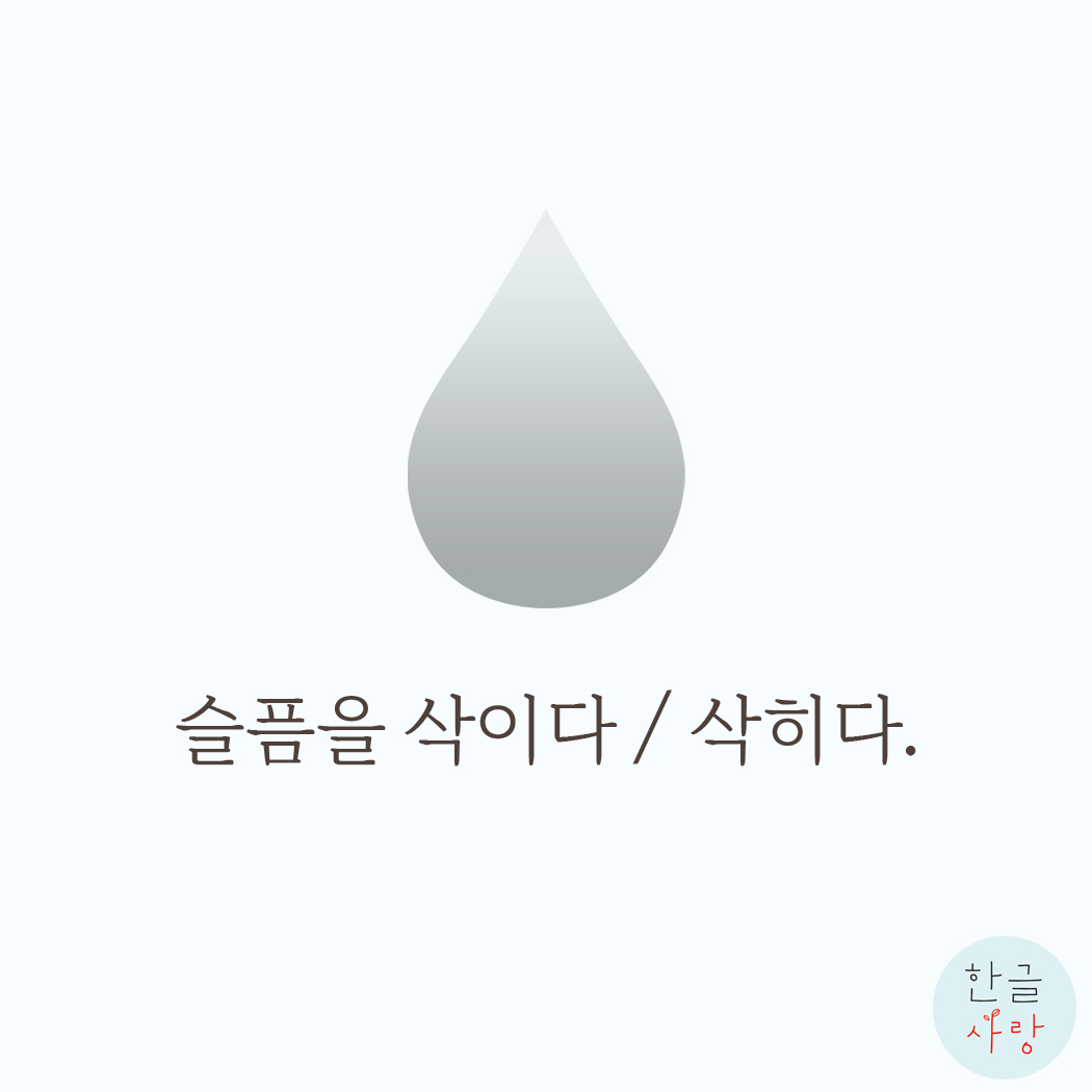  슬픔을 삭이는 / 삭히는 중입니다.