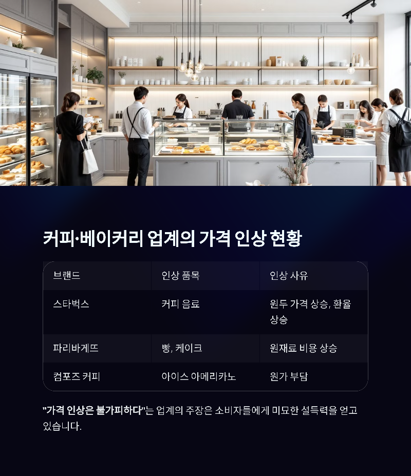 커피·베이커리 가격 인상