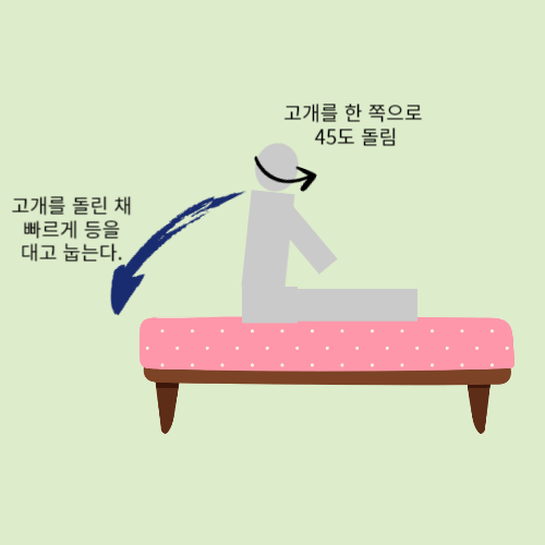 이석증 진단_침대위에 앉은 사람