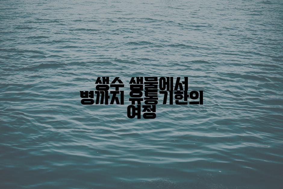 생수 샘물에서 병까지 유통기한의 여정