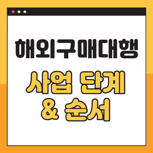 해외구매대행 - 사업단계 및 순서