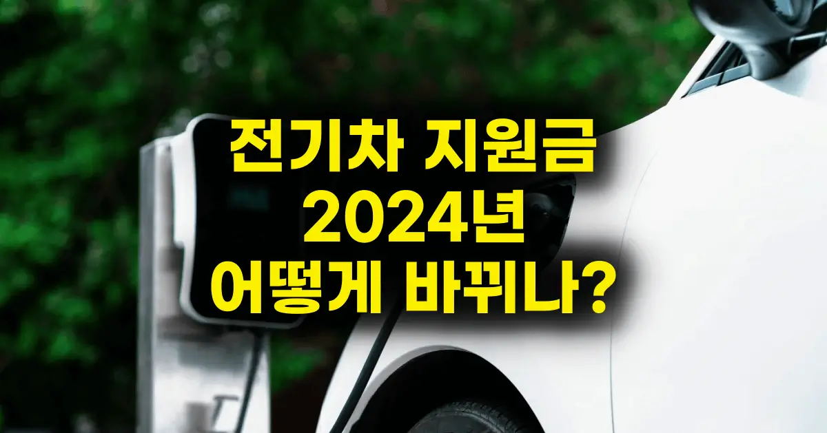 2024년 전기차 보조금 및 세금 혜택