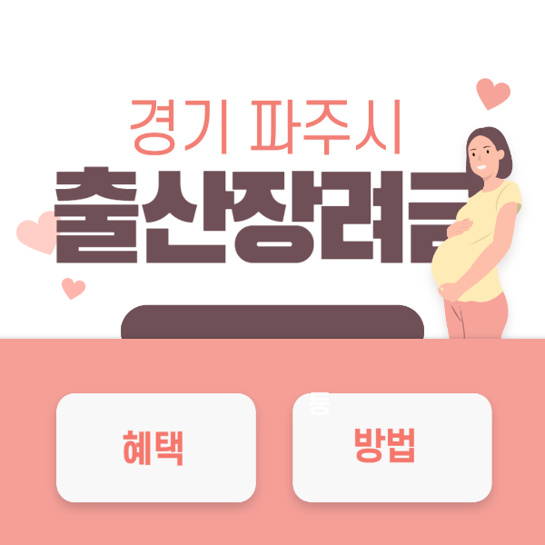 경기 파주시 출산지원금 출산장려금 신청방법 지원대상 금액 첫만남이용권