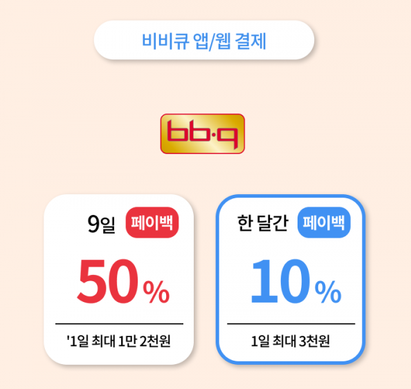  BBQ치킨 황금올리브 공짜로 시켜 먹자!! [50%할인 페이백]