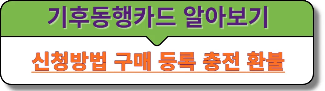 기후동행카드 알아보기