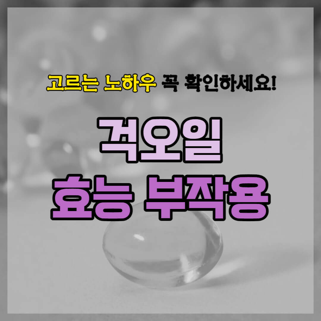 걱오일 효능 부작용 썸네일