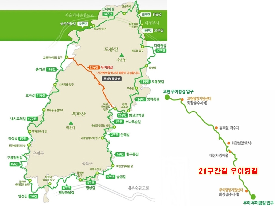 북한산둘레길-map