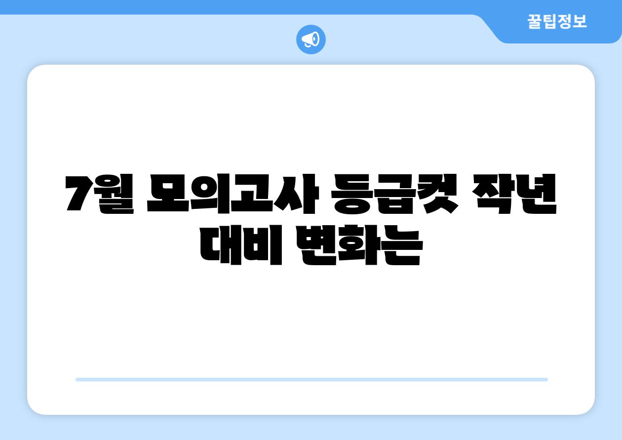 7월 모의고사 등급컷 작년 대비 변화는