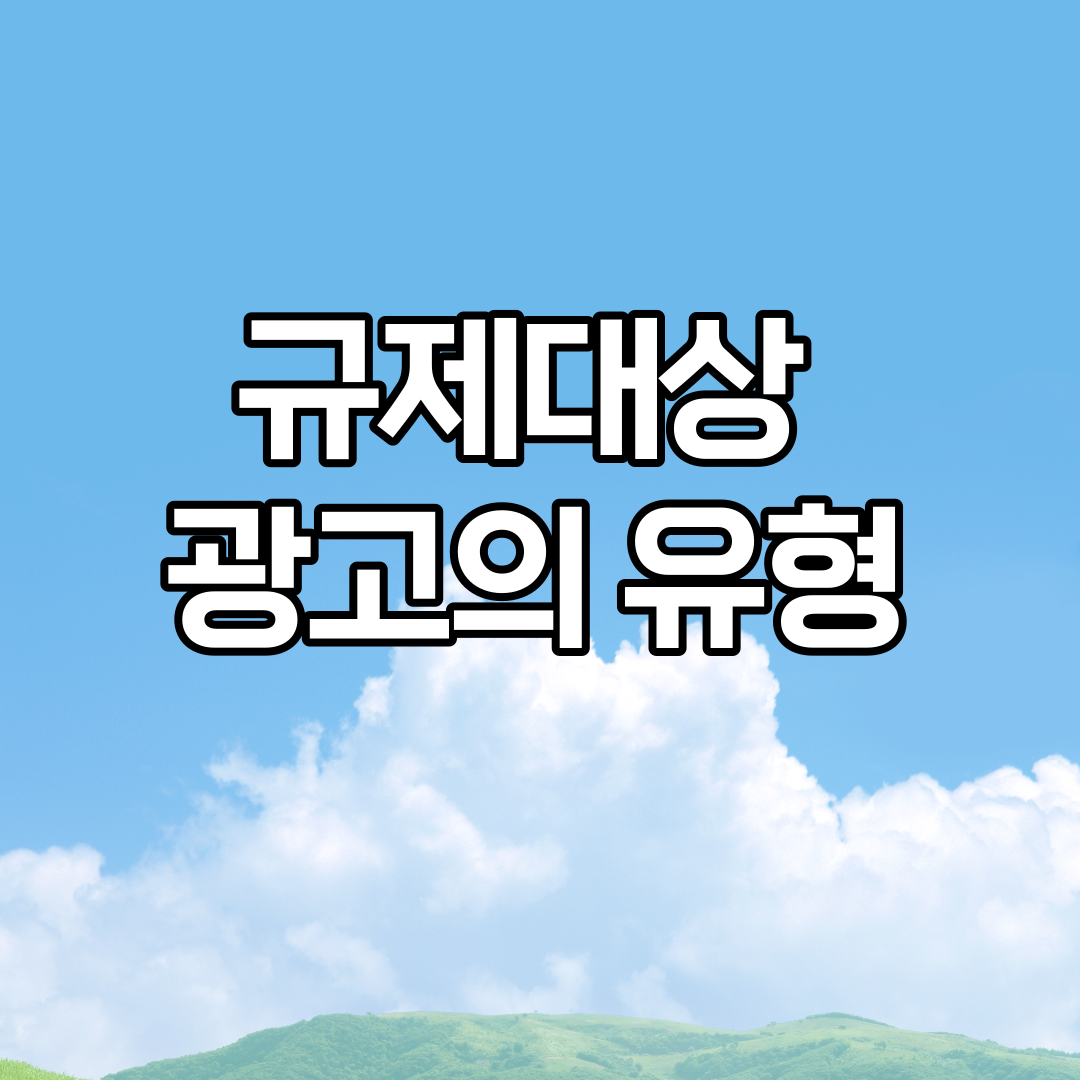  규제대상 광고의 유형