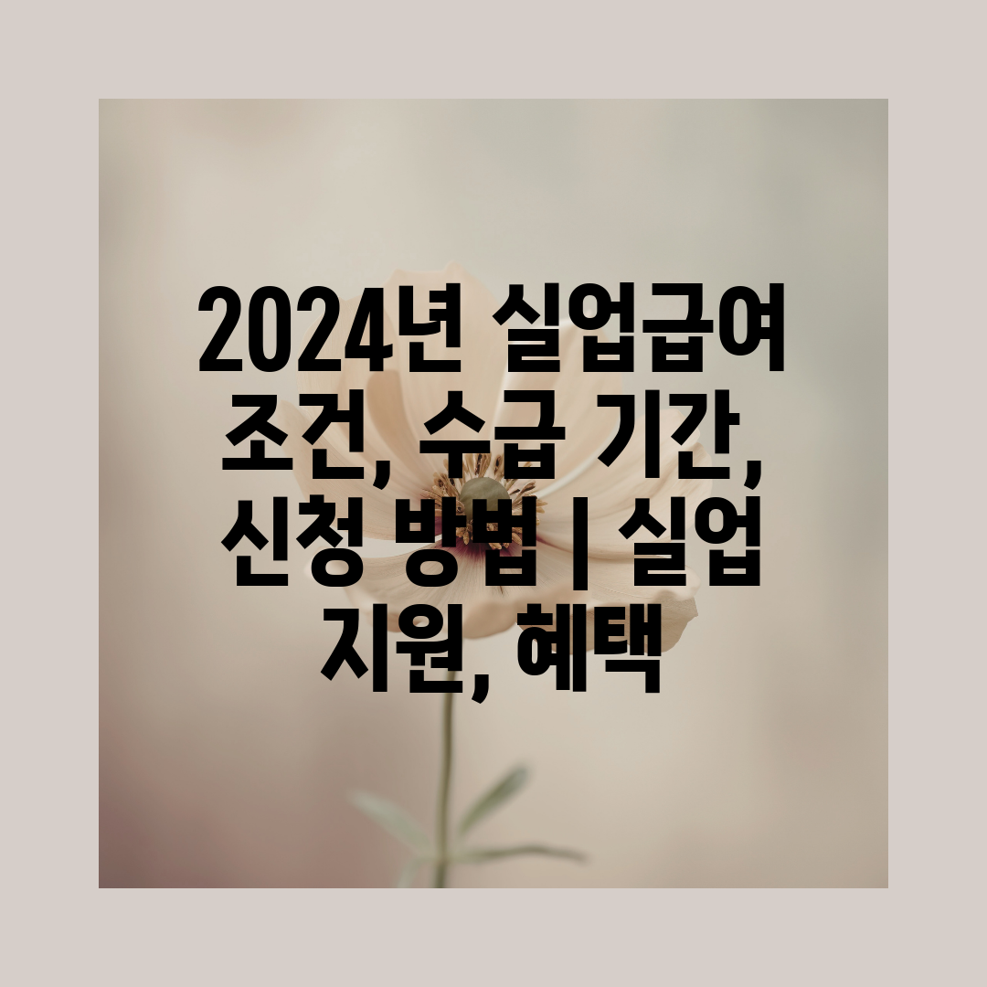 2024년 실업급여 조건, 수급 기간, 신청 방법  실