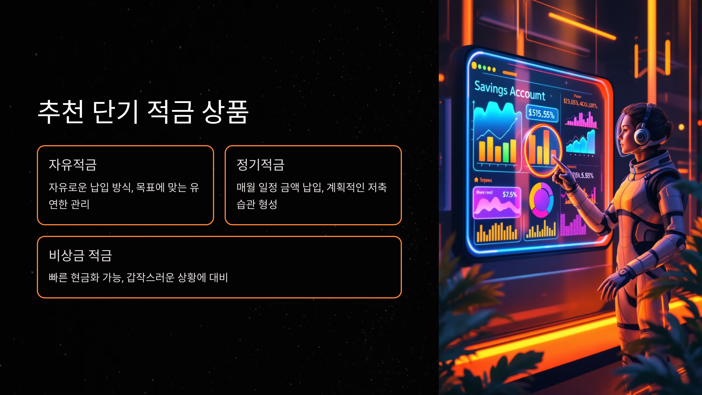 추천 단기 적금 상품 유형