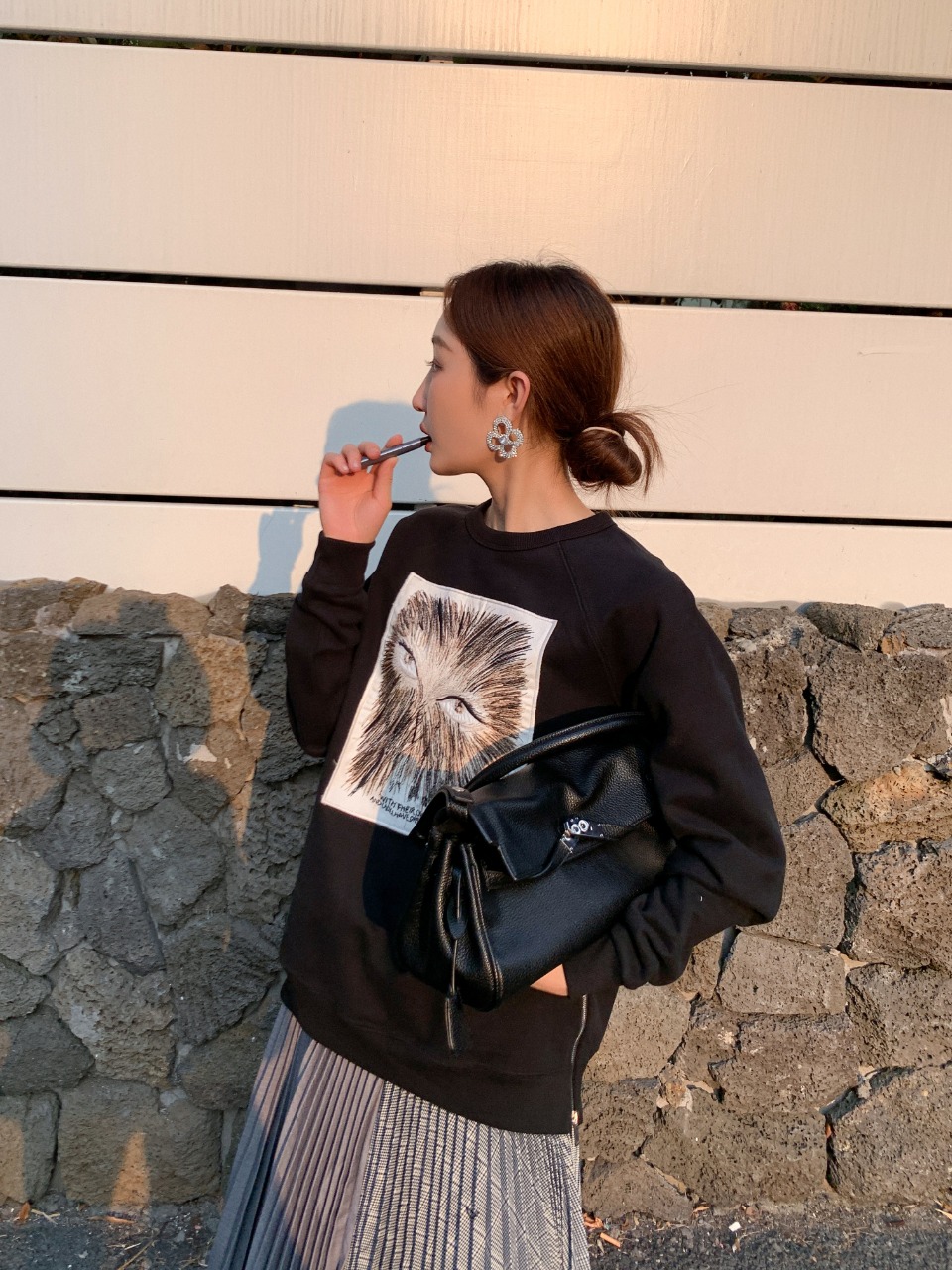  [DIOR] 디올 아이 프린트 박스 로고 스웨트 셔츠 맨투맨 티셔츠 (2 COLOR)