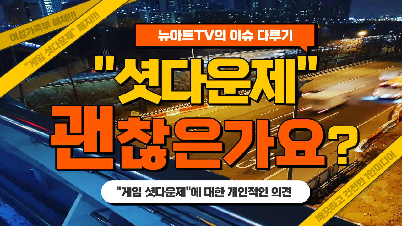  셧다운제 폐지에 대한 뉴아트TV의 생각은?