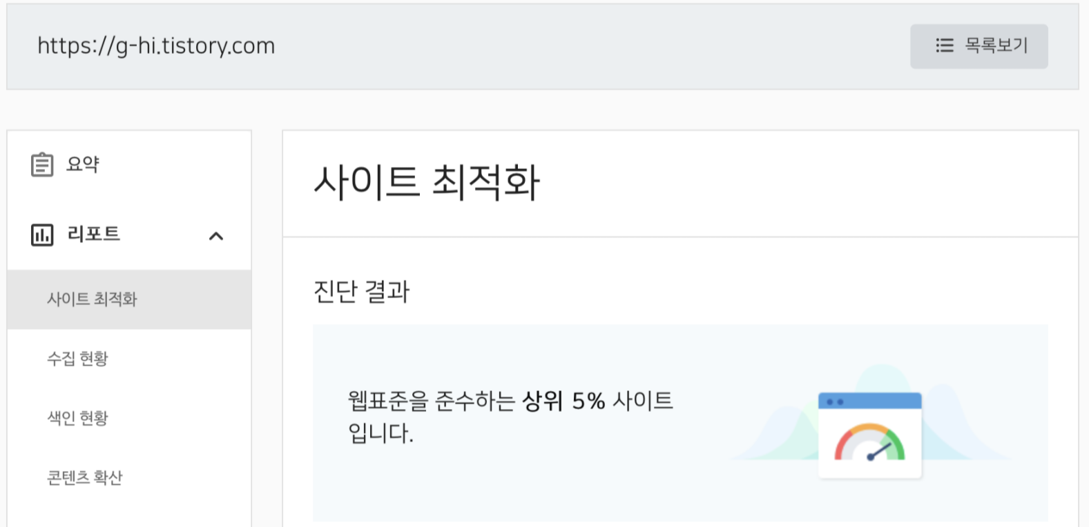 사이트 최적화 진단 결과