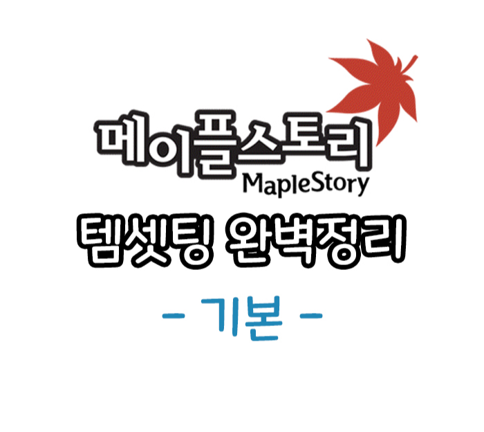 메이플스토리 템셋팅 완벽정리 - 기본 메이플스토리 템셋팅 완벽정리 - 기본