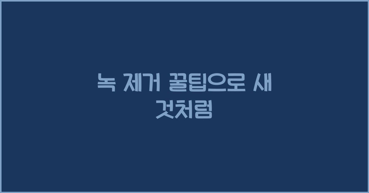 녹 제거 꿀팁