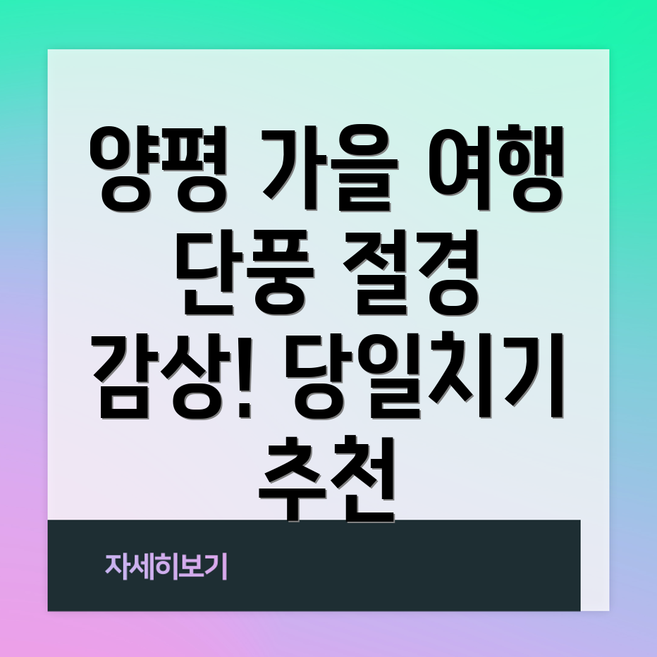 양평 가을 여행