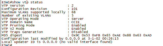 vtp 상태 확인하기