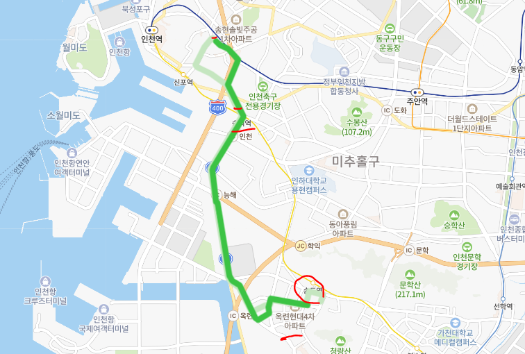  [인천] 521번버스 시간표,  노선 정보 : 송도역, 숭의역, 동인천역, 경인방송