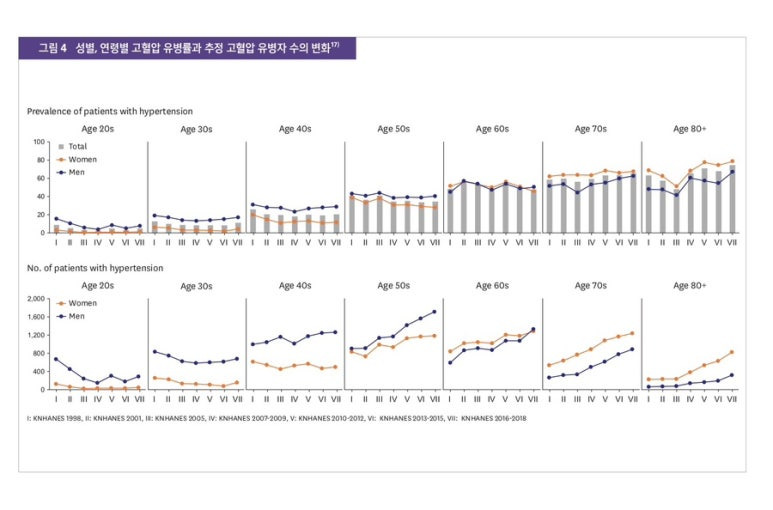 성별 연령별 고혈압 유병률