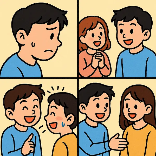 사회성을 길러나가는 남자 이미지