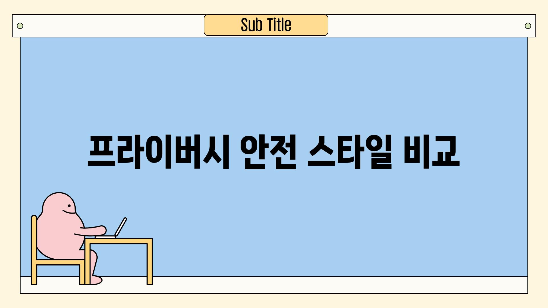 프라이버시, 안전, 스타일 비교