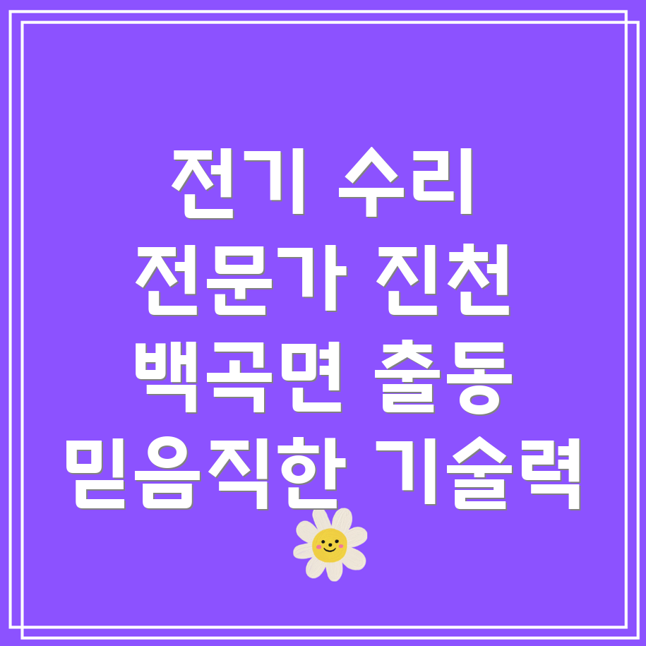 진천군 백곡면 전기 수리