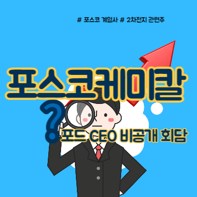  포스코케미칼 주가 포드 업고 우상향?