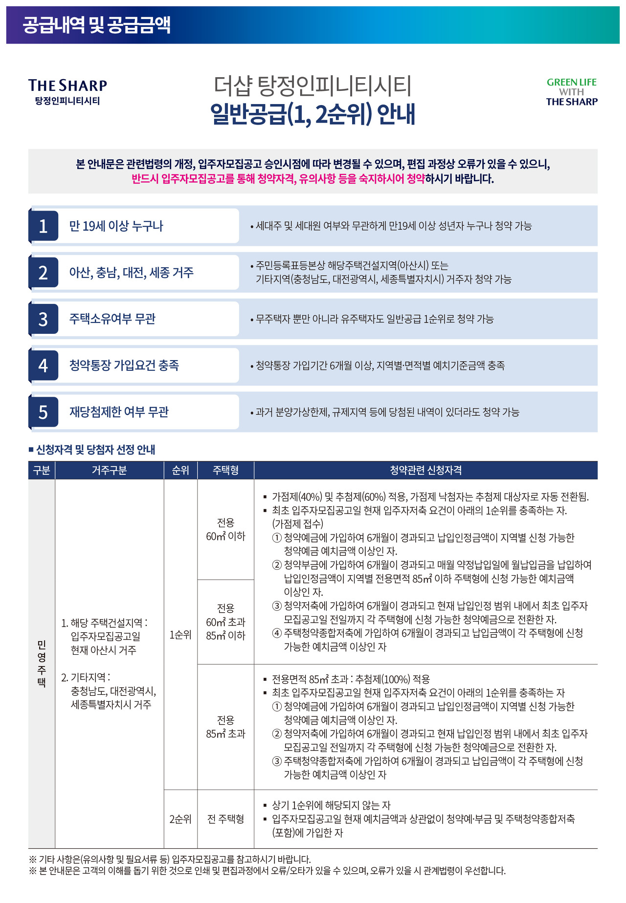 더샾 탕정인피니티시티 아파트 청약안내문-일반공급