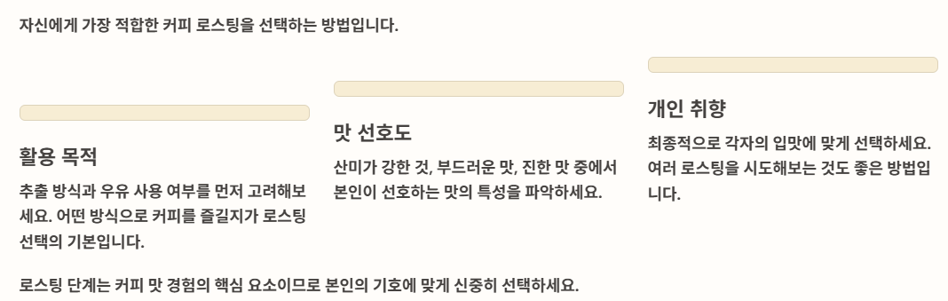 자신에게 맞는 커피 로스팅 선택 하는 방법