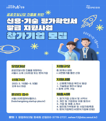  공공조달시장 진출을 위한 신용·기술 평가확인서 발급 지원사업 참가기업 모집내용