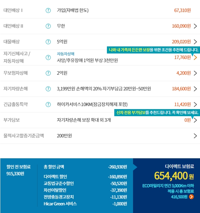 스포티지 보험료