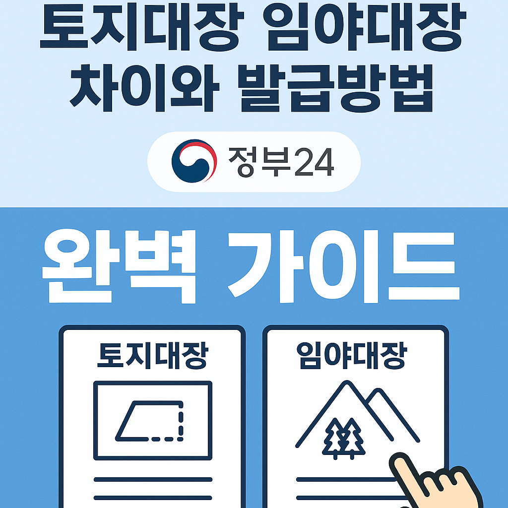 토지대장 임야대장 차이와 발급방법
