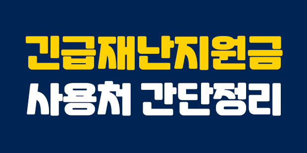  정부 긴급재난지원금 사용처와 신청 간단정리